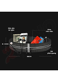 Đai, túi đeo eo thể thao nam nữ Rhino B201 đựng vừa điện thoại 6.5 Inch và đa dạng các loại vật dụng, hàng chất lượng tiện dụng khi đi chơi, dã ngoại, hoạt động ngoài trời yoga, leo núi, chạy, đi bộ, đạp xe, tập gym, cầu lông
