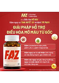 [Tặng Hộp 15v] Combo 4 Hộp 30v - Viên Uống FAZ Ecogreen Hỗ Trợ Giảm Mỡ Máu, Điều Hòa Tim Mạch