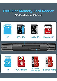 Đầu đọc thẻ nhớ Lexar RW310X Dual-Slot SD / MicroSD USB 3.2 Type-C và Type-A, tốc độ đọc 170Mb/s - Hàng chính hãng BH 12 tháng
