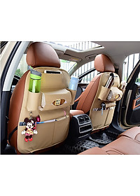 Tấm da treo ghế để giấy ăn, chai lọ tiện lợi giúp nội thất xe gọn gàng - màu ngẫu nhiên 