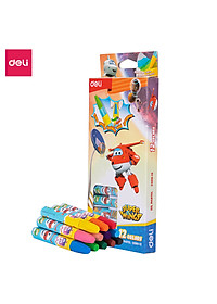 Bút sáp dầu Super Wings x Deli – thân lục giác – 12/18/24 màu - EC009-12 /EC009-18/ EC009-24