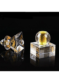 Tháp xá lợi pha lê trắng kèm đế đèn led đổi màu size 14.5cm và 20.5cm