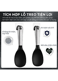 Muỗng rang silicon DandiHome cao cấp chịu nhiệt cực tốt dùng để nấu ăn