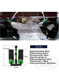 Lọc bio đôi Qanvee QS 100, 200, 100A, 200A lọc sủi vi sinh kèm hộp chứa vật liệu lọc bể cá tép
