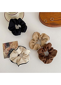 Dây buộc tóc scrunchies NASI gấp sọc loại cao cấp chất liệu vải bền đẹp phong cách hàn quốc thun cột tóc nữ co giãn tốt phụ kiện tóc