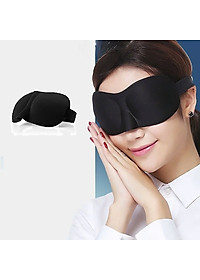 Bịt Che Mắt Ngủ 3D Kèm Bịt Tai Văn Phòng, Trên Xe Ô tô, Máy Bay, Thoáng Khí, Mềm Mại Cho Giấc Ngủ Ngon, Mặt Nạ Ngủ. Du Lịch Dã Ngoại Phượt Thiền MÀU ĐEN