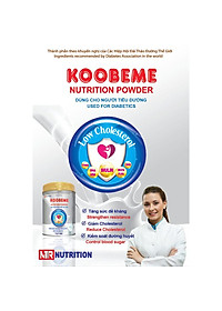 THỰC PHẨM BỔ SUNG VI CHẤT DINH DƯỠNG NUTRITION POWDER LOW CHOLESTEROL dùng được cho người tiểu đường KOOBEME
