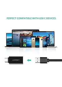 Ugreen UG20808US173TK Màu Đen Đầu chuyển đổi TYPE C sang USB 3.0 vỏ nhựa ABS - HÀNG CHÍNH HÃNG