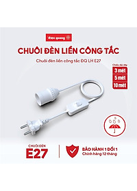 Chuôi đèn liền công tắc Điện Quang ĐQ LH E27 chống ẩm - kèm phích cắm và dây dài 3m/5m/10m