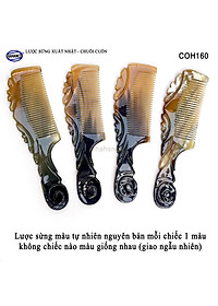  Lược Sừng Vân Nưa Chuôi Cuốn (Size: XL-20cm) Họa Tiết Uốn Lượn Sắc Sảo, Chăm sóc tóc - COH160