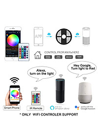 Dây Đèn LED Quấn Cây 5050 Dài 10M 300 Bóng, Điều Khiển Wifi, Chống Nước Kèm Nguồn 6A