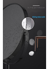 Gương trang điểm phóng đại 3 lần, xoay 360 độ, 2 mặt siêu nét, treo tường phòng tắm, phòng ngủ, Khách sạn, resort, Inox SUS 304, Size 15cm, 18cm, 20cm, Minh House