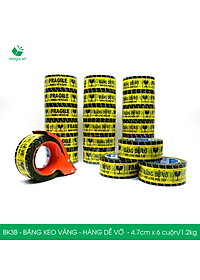 BK3B - 1 Cuộn băng keo HÀNG DỄ VỠ 4.7cm x 6 cuộn/1.2kg - Băng dính niêm phong đóng hàng