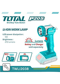 ĐÈN LÀM VIỆC DÙNG PIN 20V TOTAL TWLI2038 - HÀNG CHÍNH HÃNG