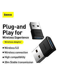 Bộ phát USB Bluetooth Baseus Bộ chuyển đổi Bluetooth 5.0 không dây cho PC Bluetooth 4.0 Bộ phát âm thanh Dongle cho Win 11/10/8 / XP / Vista / XBOX ONE S Tay cầm-Hàng Chính Hãng
