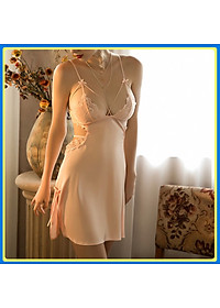 Q17 Váy ngủ lụa hai dây hở lưng sexy  - Đầm ngủ nữ gợi cảm - đồ ngủ nử mặc nhà