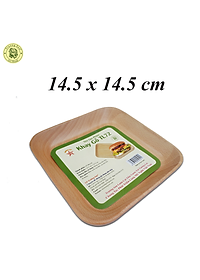 Khay Dĩa Gỗ Hình Vuông 14.5 Cm Có Chân TL72 - Đồ Gỗ Nhà Bếp Thương Hiệu Trường Sơn