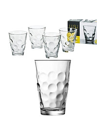 Bộ 04 cốc thủy tinh cao cấp chịu nhiệt họa tiết tròn mang lại vẻ trang nhã, sang trọng - nội địa Nhật Bản 