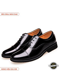 Giày Ba Khớp Phong Cách  Cổ Điển Cho Nam Giày Oxford Công Sở Thanh Lịch Mũi Cánh Armyman Derby Da PU