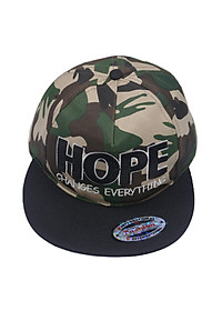 Nón kết Snapback Hiphop thêu chữ Hope họa tiết sọc rằn ri phong cách năng động cá tính, thiết kế mỏ bằng độc đáo - Hạnh Dương