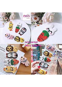 Kẹp tóc mái Hàn quốc len đan thêu handmade hoạt hình hình thú dễ thương ngộ nghĩnh dạng kẹp bật hairclip