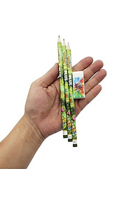 Bộ Bút Chì 3 Cây 2B + Cục Gôm Xanh Lá - Plus-600-V006