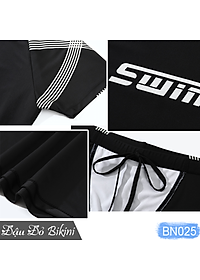 Bộ bơi nam cộc tay loại đẹp, set quần áo bơi ít thấm nhanh khô, form thể thao mạnh mẽ, chất thun bơi lạnh dày dặn mịn mát | BN025