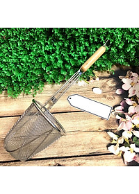 VỢT TRỤNG HỦ TIỂU MÌ BÚN PHỞ - INOX Cán GỖ dài 50cm - CHUẨN SIÊU PHẨM. Đa Năng dùng làm Vợt lưới Lược, lọc rây, rổ có tay cầm cán gỗ. Phù hợp Nhà Hàng, Quán ăn