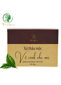 Bộ chăm sóc mẹ là siêu nhân, khử mùi, phục hồi năng lượng cho mẹ sau sinh Wonmom (1 lá xông + 1 hộp thảo mộc vệ sinh vùng kín cho mẹ)