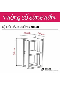 Tủ đầu giường bằng gỗ kết cấu chắc chắn SMLIFE Nellie