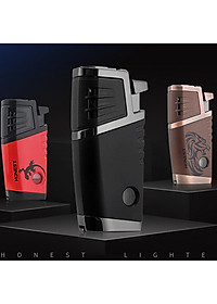 Vỏ Hột Quẹt Bật Lửa Khò Gas Để Bàn 2 Tia Cực Mạnh Honest BCZ 754 Đẹp Độc Lạ - Dùng Gas Cao Cấp