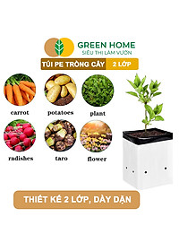 Túi Trồng Cây GreenHome, PE 2 Lớp, Chống UV, Tiện Lợi, Kinh Tế, Độ Bền 1,5 Năm, Trồng Rau, Hoa, Dâu Tây