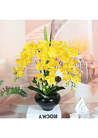 Cành lan hồ điệp giả cao cấp - 1 cành - 9 bông - dài 100cm - Cây giả, hoa lụa Decor trang trí nhà cửa