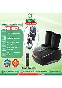 Máy Massage Chân Nén Ép Trị Liệu Suy Giãn Tĩnh Mạch Nikio NK-187 - Máy Mát Xa Dây Ấn Lòng Bàn Chân, Mu Bàn Chân, Ngón Chân, Bắp Chân - Công Nghệ Tiên Tiến: Con Lăn, Túi Khí Và Nhiệt Sưởi - Nhiều Chế Độ Matxa, Có Remote Điều Khiển