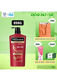 Dầu gội TRESEMME Keratin Smooth Cho tóc khô xơ rối Công thức Hydrolyzed Keratin Dưỡng Tóc Vào Nếp Suôn Mượt 850g