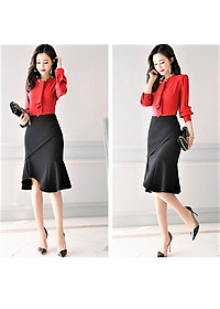 Chân váy đuôi cá công sở nữ dáng midi dài 60cm hàng thiết kế chân váy Hàn Quốc vải kaki thun co giãn New Design MS009