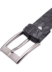 Thắt Lưng Nam Vân Cá Sấu 1 Lớp Huy Hoàng HT4123 (120 x 4 cm) - Đen