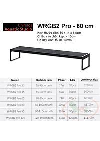 Đèn led Chihiros WRGB 2 Pro 30, 45, 60, 80, 90, 120 cm wrgb2 quang phổ trồng cây bể thủy sinh cá tép