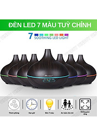 Máy xông tinh dầu VINBUY bầu tiên, máy phun sương tạo ẩm, máy xông tinh dầu phòng ngủ, spa, tự động, chuyên dụng phòng lớn led 07 màu - Hàng chính hãng
