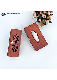 Hộp Giấy Ăn Bằng Gỗ Hương (Cỡ lớn - đủ mẫu) Đục Khắc Hoa Văn Tinh Xảo/Độc Đáo