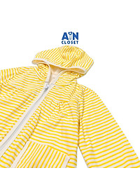 Áo khoác có nón bé gái họa tiết Kẻ Vàng thun da cá - AICDBGUGTNYD - AIN Closet