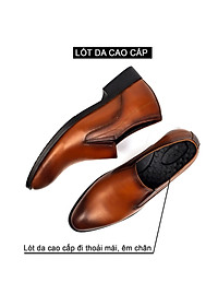 Giày lười da tăng chiều cao nam Bụi Leather G112 - Da bò Nappa cao cấp - Bảo hành 12 tháng