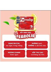 Sắt Bột Buccal Tan Ngay Trong Miệng Ferrolip ( hộp 20 gói) dự phòng thiếu máu cho người lớn, mẹ bầu 