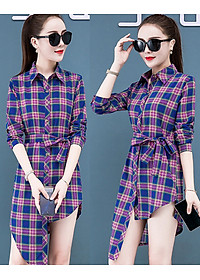 Đầm Sơ Mi Lệch Tà Thắt Dây Eo Cá Tính DN067 MayHomes