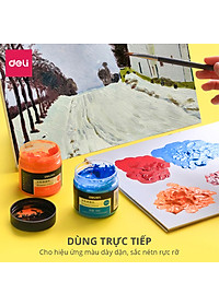 Màu bột Gouache 100ml cao cấp dạng hũ Deli - Tô đất sét, đất nặn tự khô - Siêu mịn, tươi sáng, dễ sử dụng - Nhiều màu sắc - 73888