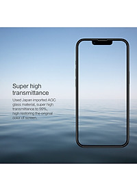 Miếng dán kính cường lực cho iPhone 13 6.1 inch / iPhone 13 Pro hiệu Nillkin Amazing H độ cứng 9H độ trong full HD, siêu mỏng 0.33mm - Hàng chính hãng