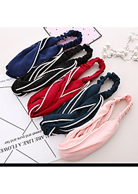 Băng đô màu trơn màu xám vải lụa mẫu mới phong cách Hàn Quốc