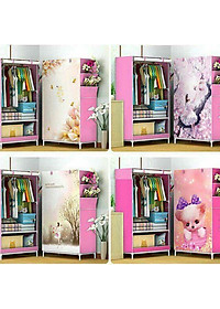 Tủ Vải 3D 1 Buồng 2 Ngăn, Tủ Quần Áo Họa Tiết Đẹp Mắt - Đa Dạng - Phong Cách, Tủ Vải Cao Cấp - Khung Sắt Chắc Chắn - Chống Gỉ