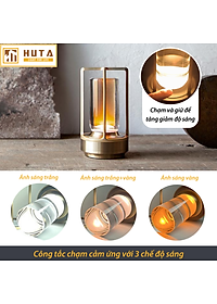  Đèn Bàn Led Quầy Bar HUTA RESNEN Cao Cấp Cảm Ứng Tích Điện Điều Chỉnh Ánh Sáng Vàng Trang Trí Quán Cà Phê, Nhà Hàng, Sự Kiện