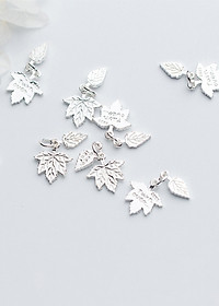 Combo 2 cái charm bạc hình lá phong treo - Ngọc Quý Gemstones